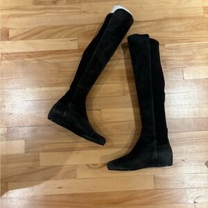 Stuart Weitzman over the knee grey boots
